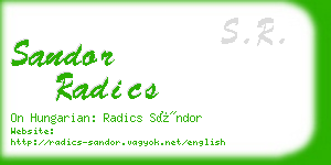 sandor radics business card
